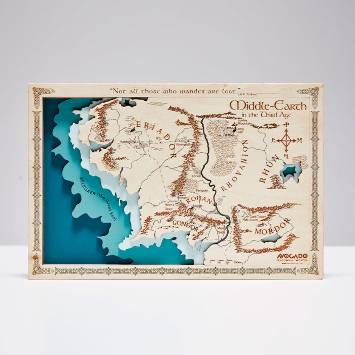 Mapa Śródziemia (mini) - Drewniana Mapa
