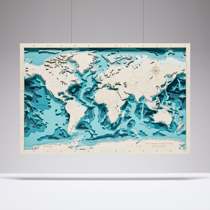 Świat XL - Drewniana Mapa (turkus)