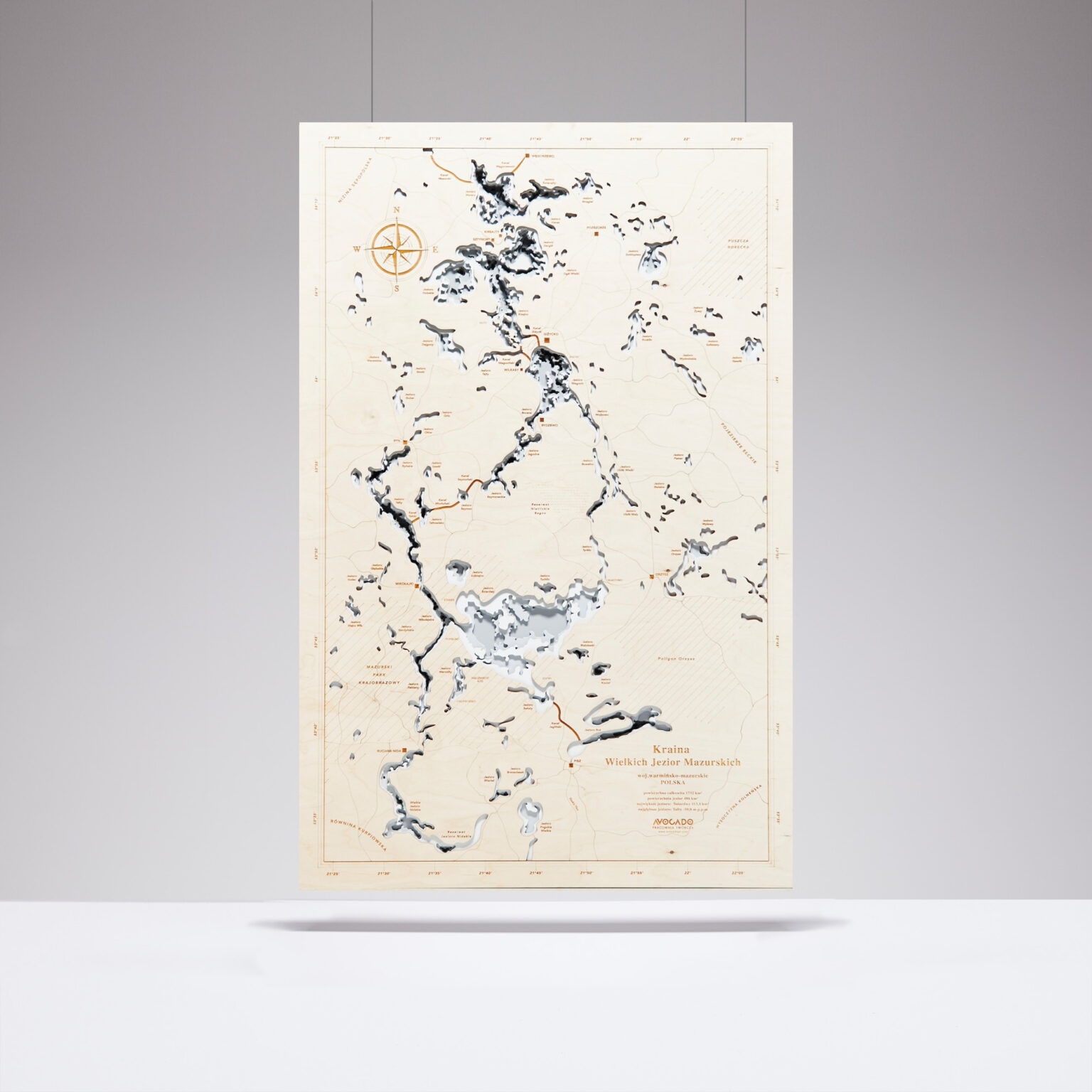 Mazury – Drewniana Mapa