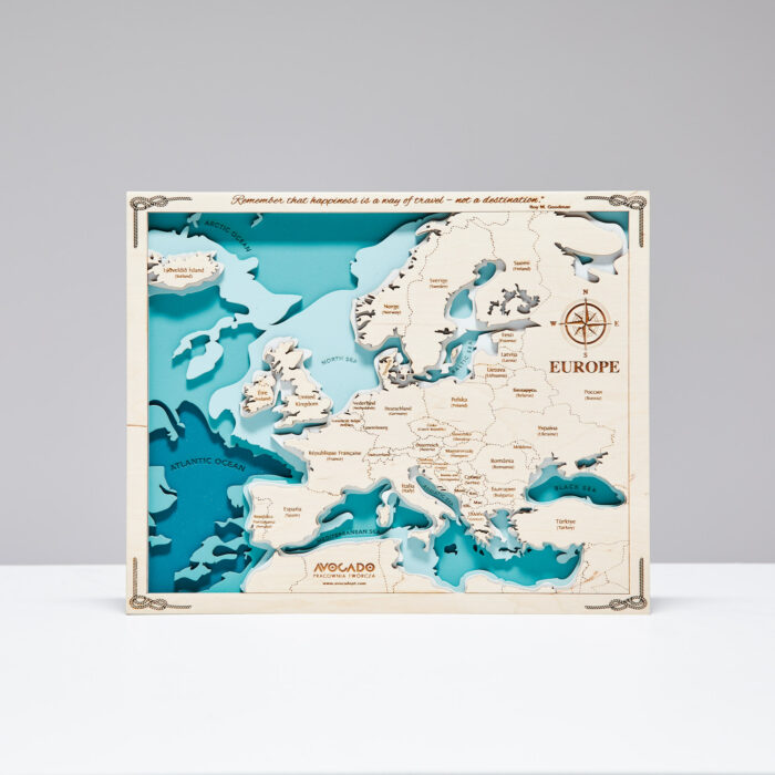 Europa (mini) - Drewniana Mapa