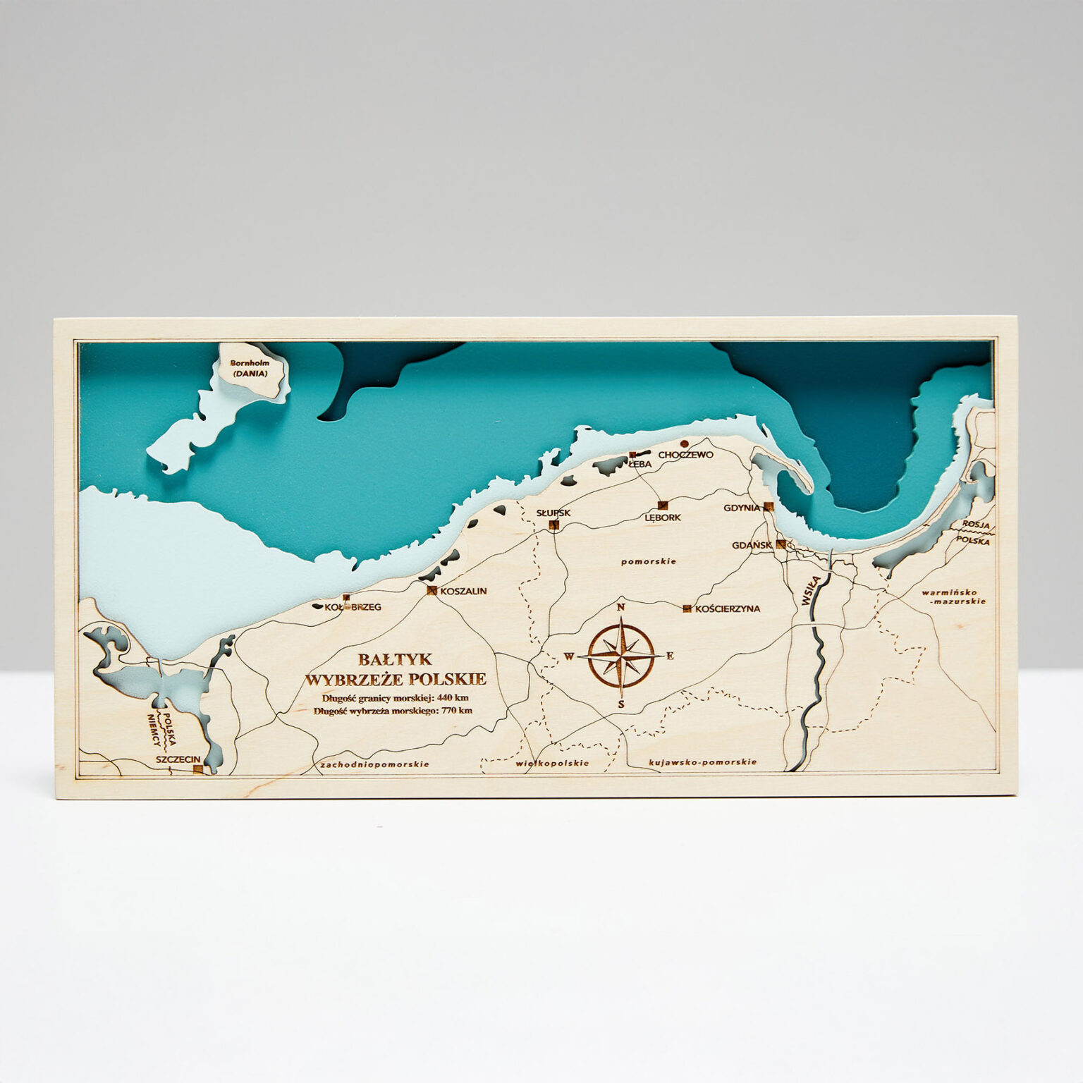 Wybrzeże Polskie (mini) – Drewniana Mapa