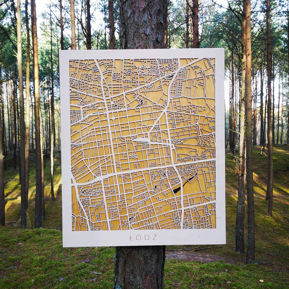 Łódź - Drewniany Plakat