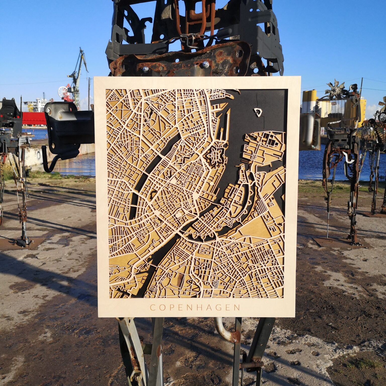 Copenhagen - Drewniany Plakat