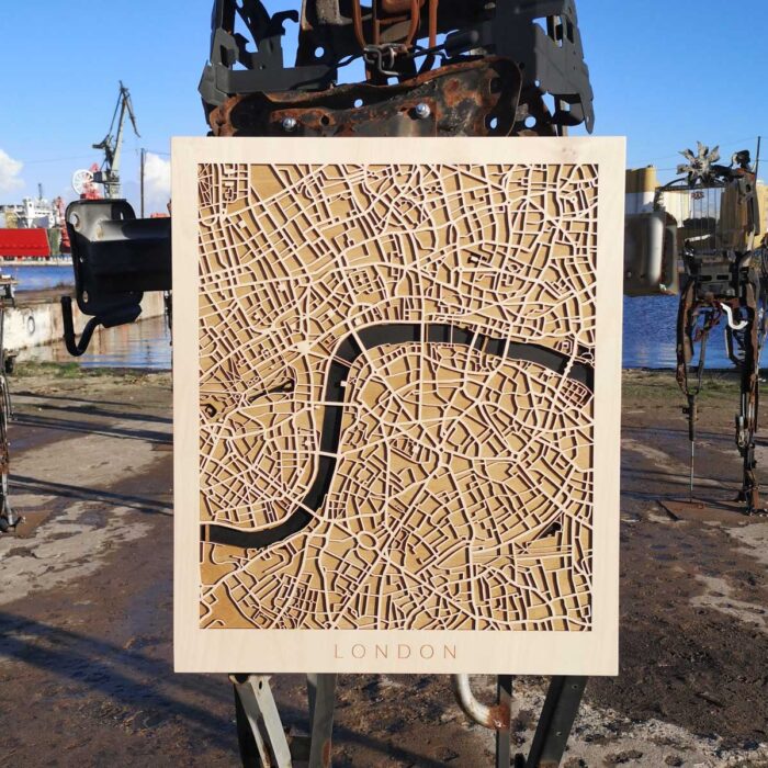 London - Drewniany Plakat