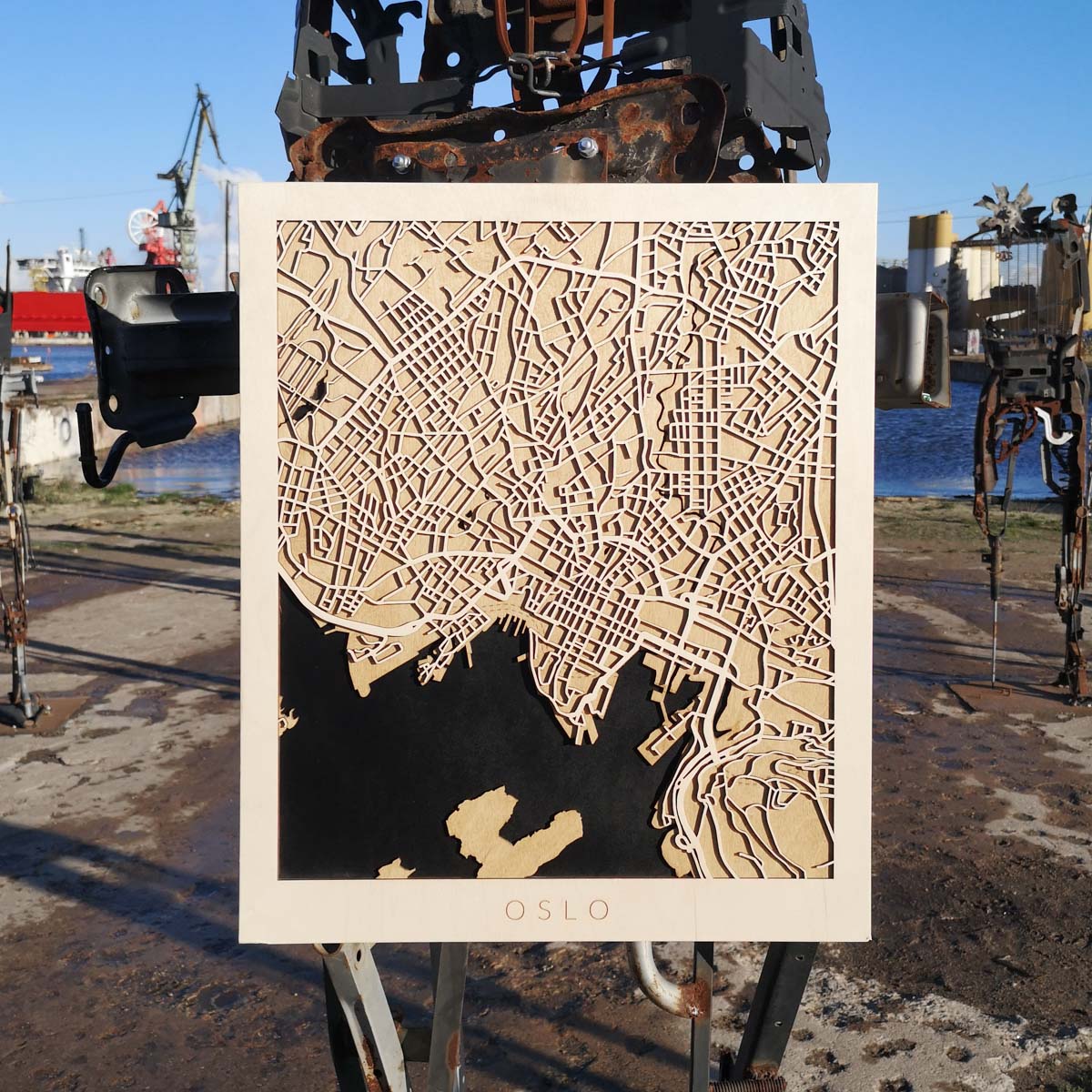 Oslo - Drewniany Plakat