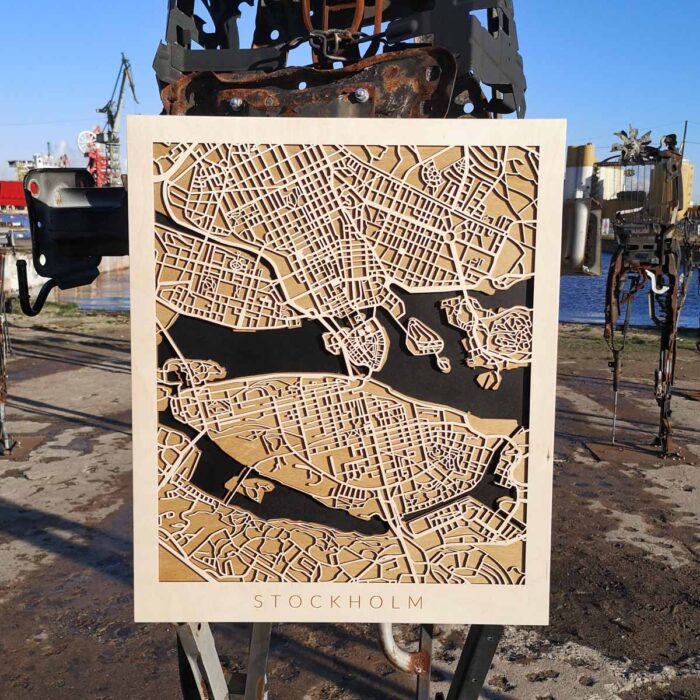 Stockholm - Drewniany Plakat