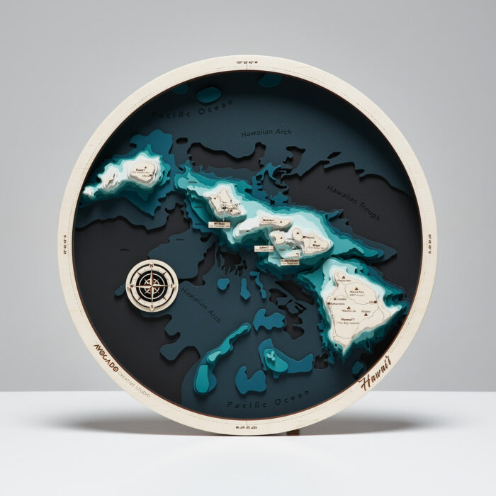 Hawaje - Drewniana Mapa