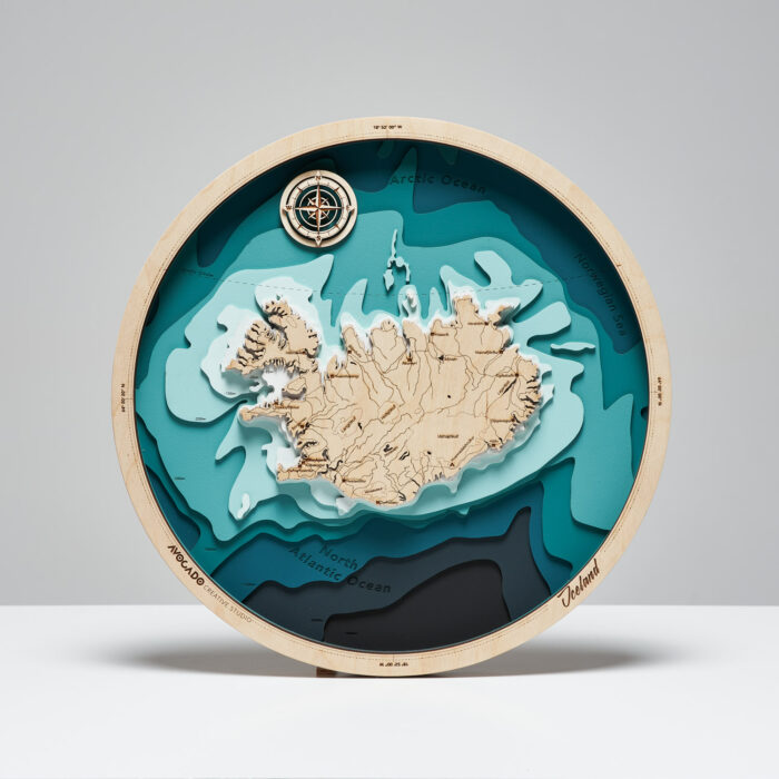 Islandia - Drewniana Mapa