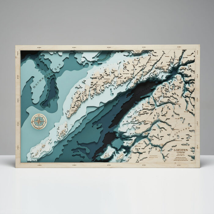 Lofoty - Drewniana Mapa