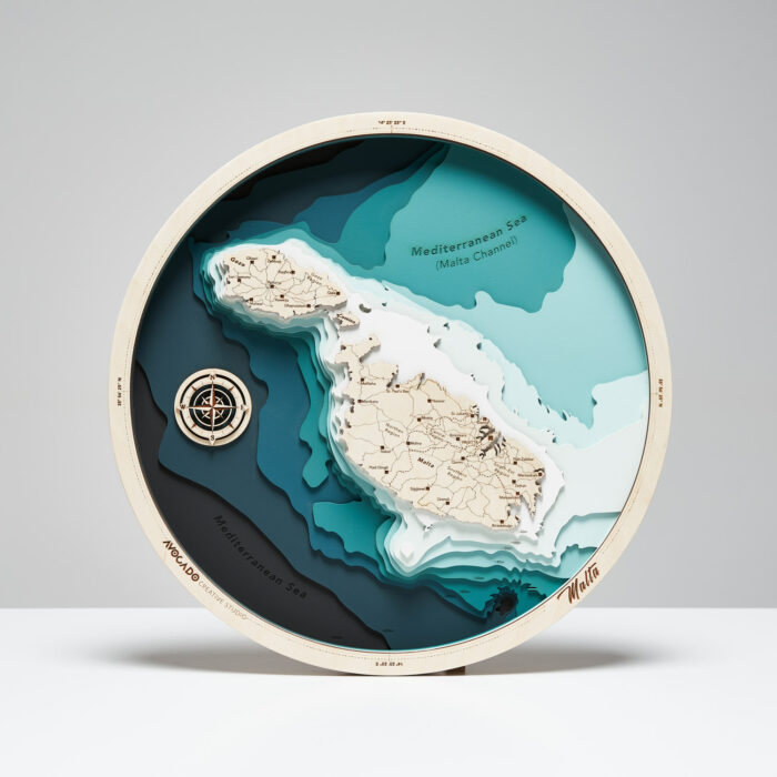 Malta - Drewniana Mapa
