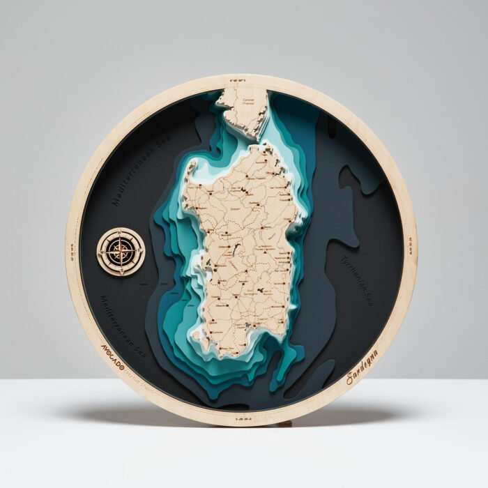 Sardynia - Drewniana Mapa