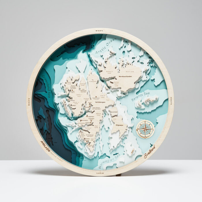 Svalbard - Drewniana Mapa