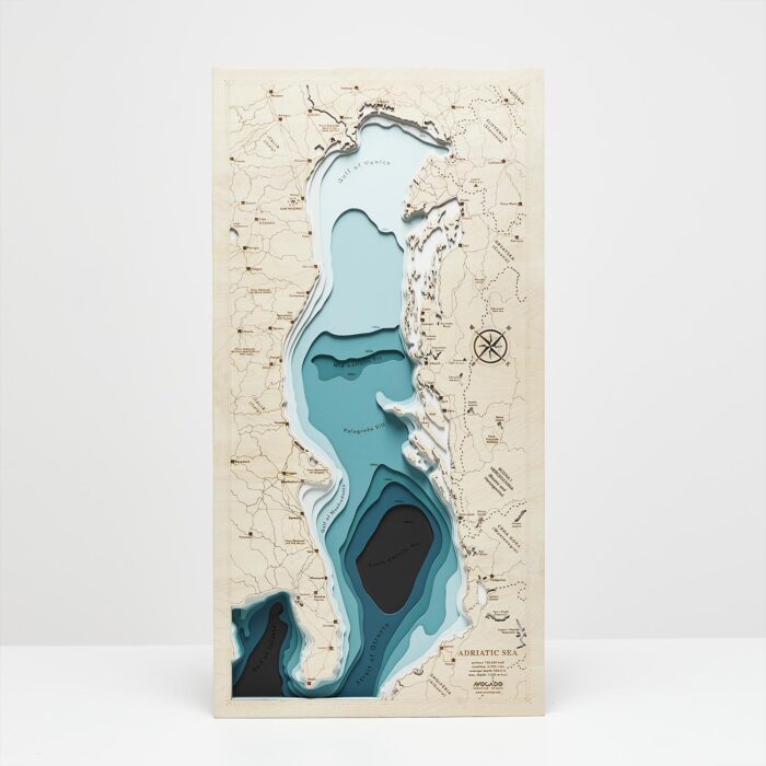 Morze Adriatyckie - Drewniana Mapa