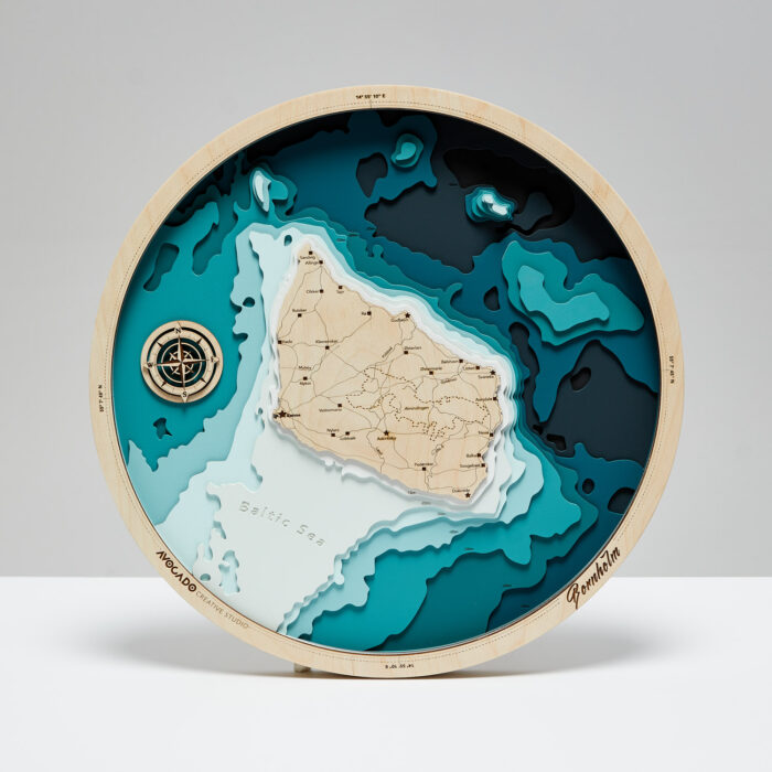 Bornholm - Drewniana Mapa