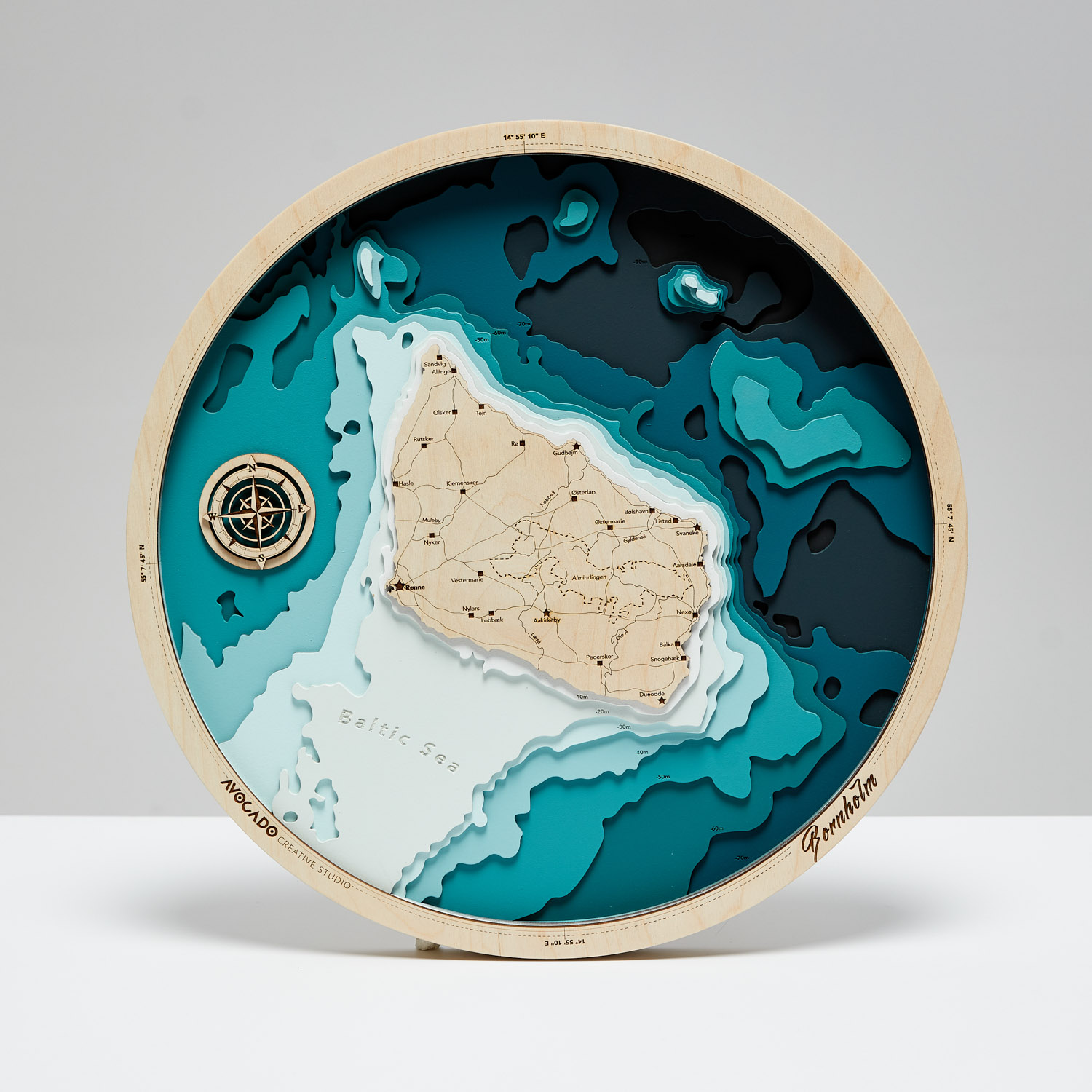 Bornholm - Drewniana Mapa