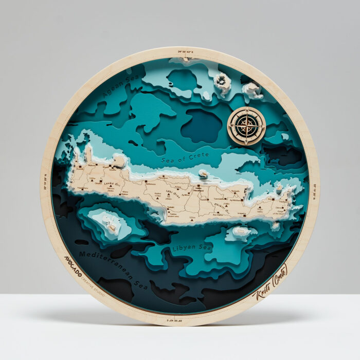 Kreta - Drewniana Mapa