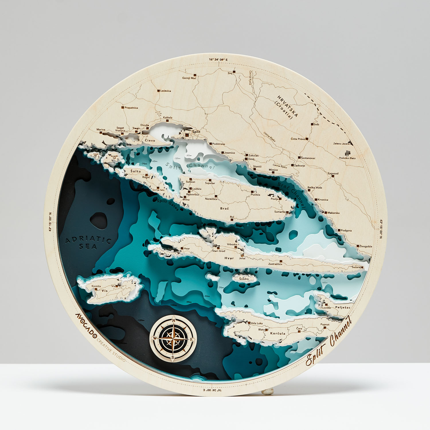 Split i okolice - Drewniana Mapa