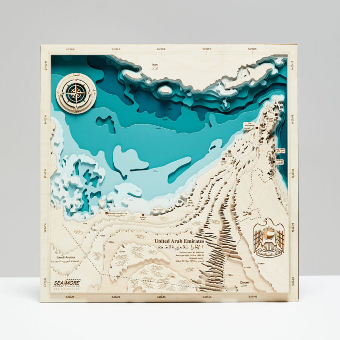 Zjednoczone Emiraty Arabskie - Drewniana Mapa