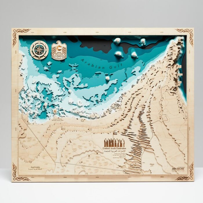 Zjednoczone Emiraty Arabskie XL - Drewniana Mapa