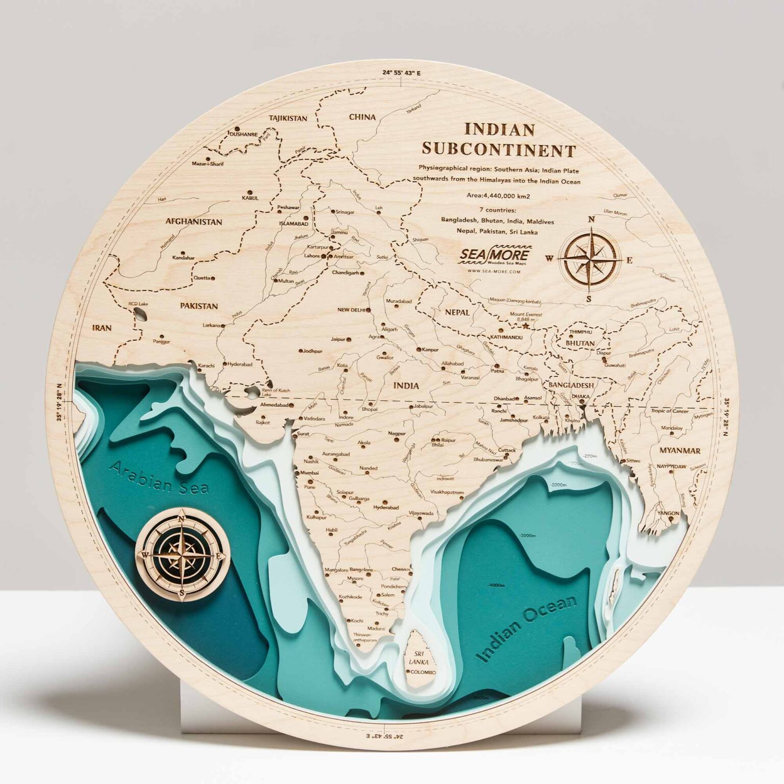 Indie - Drewniana Mapa