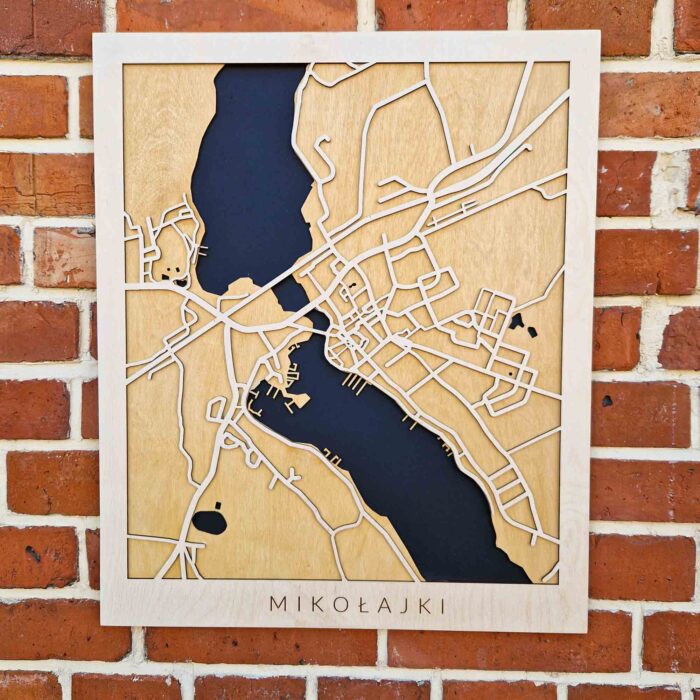 Mikołajki - Drewniany Plakat