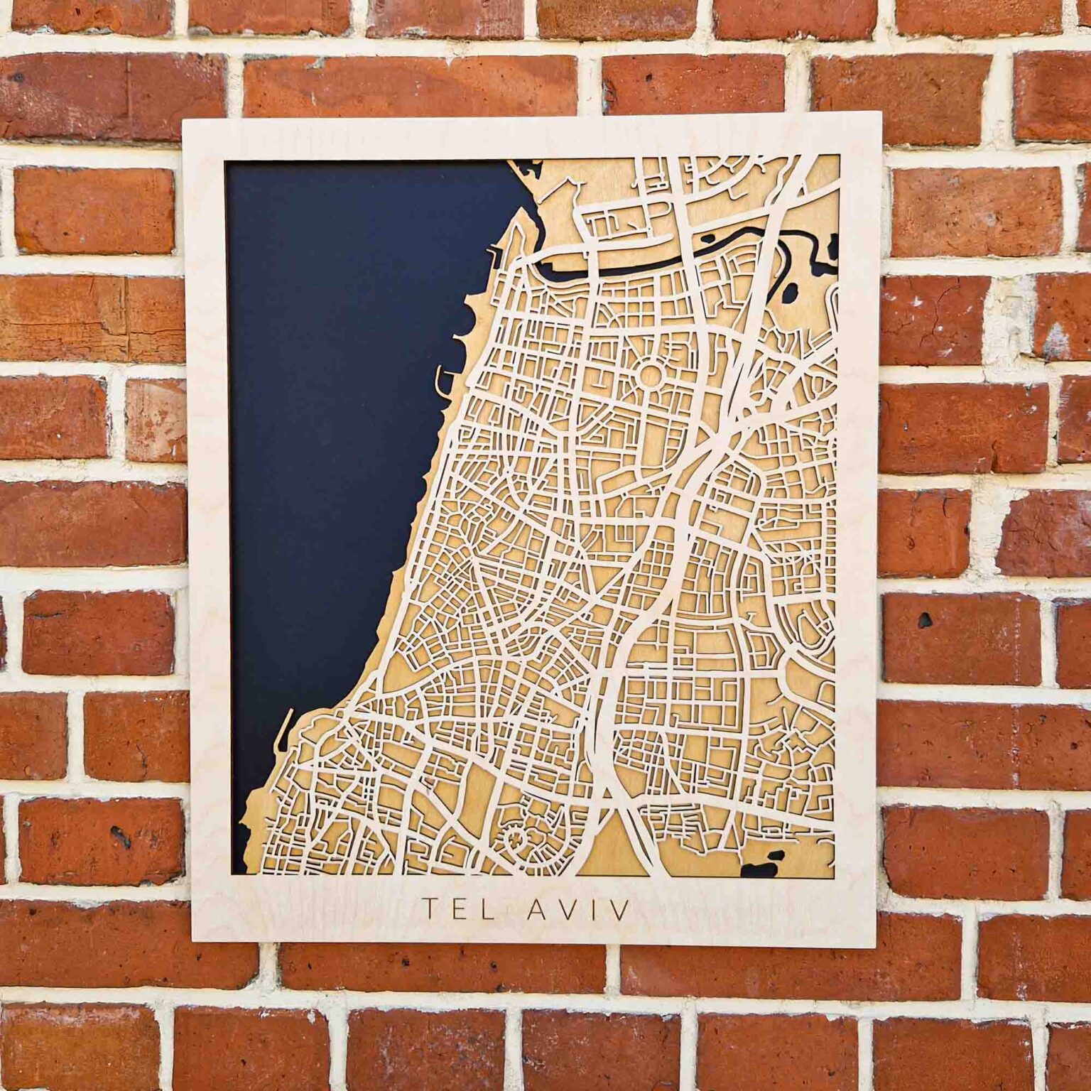 Tel Aviv - Drewniany Plakat