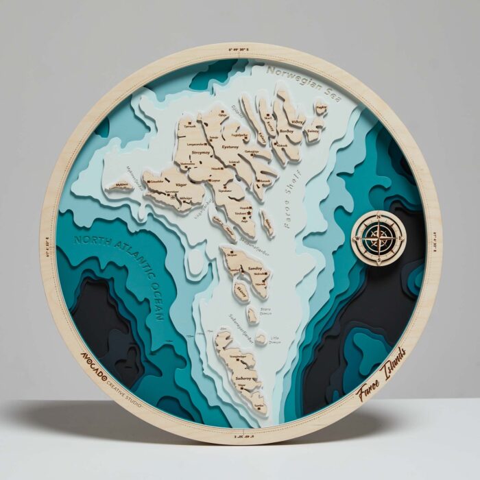 Wyspy Owcze - Drewniana Mapa