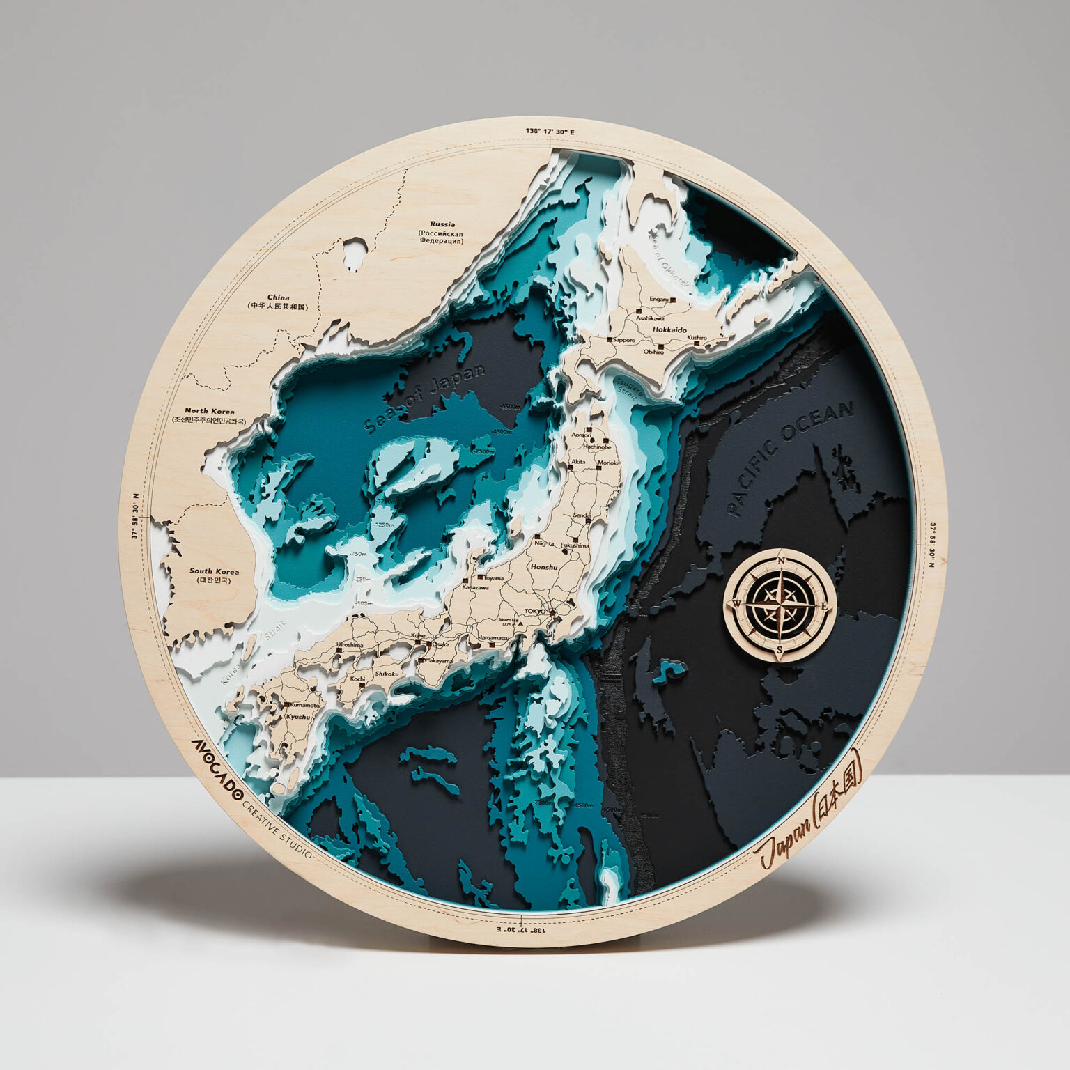 Japonia - Drewniana Mapa