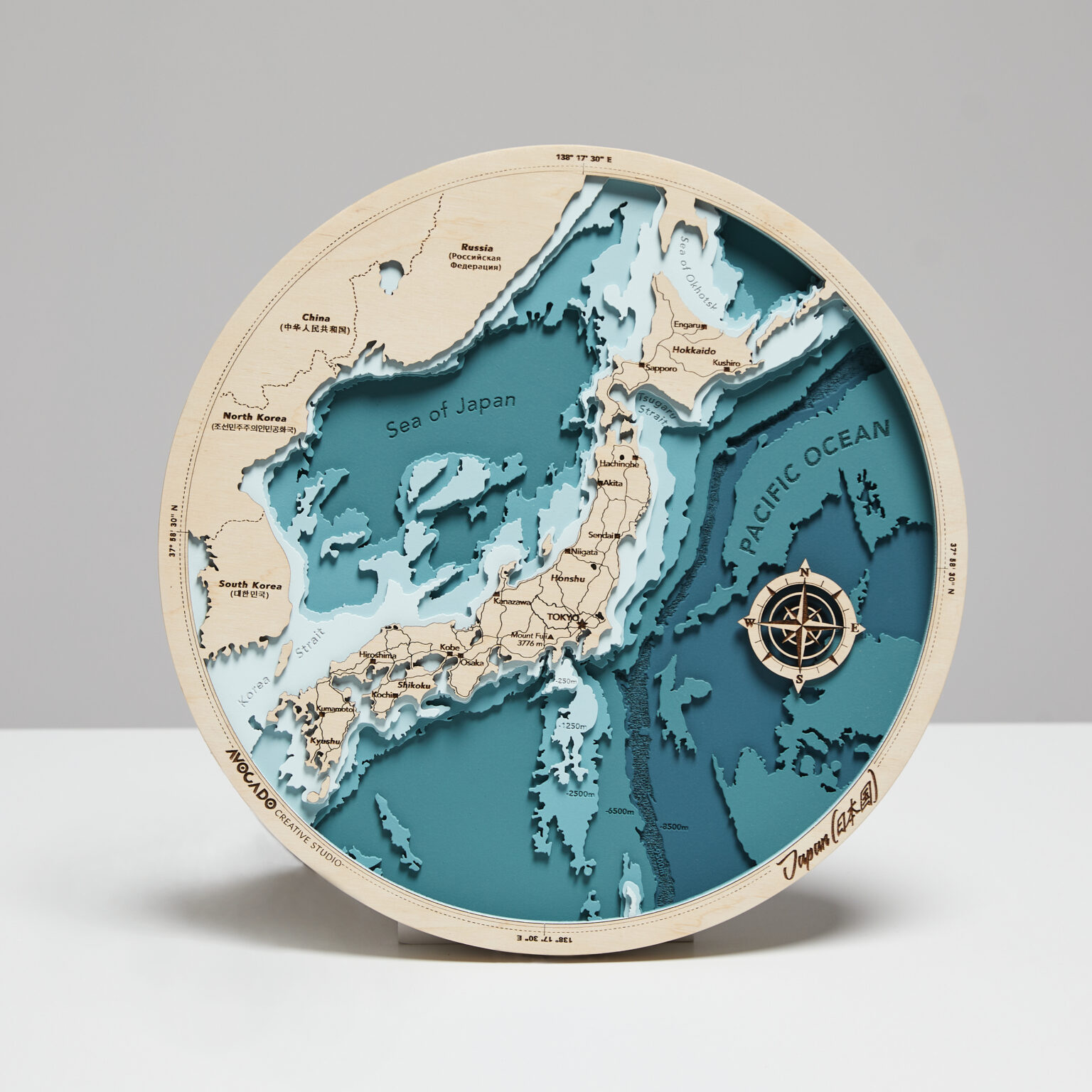 Japonia mini - Drewniana Mapa