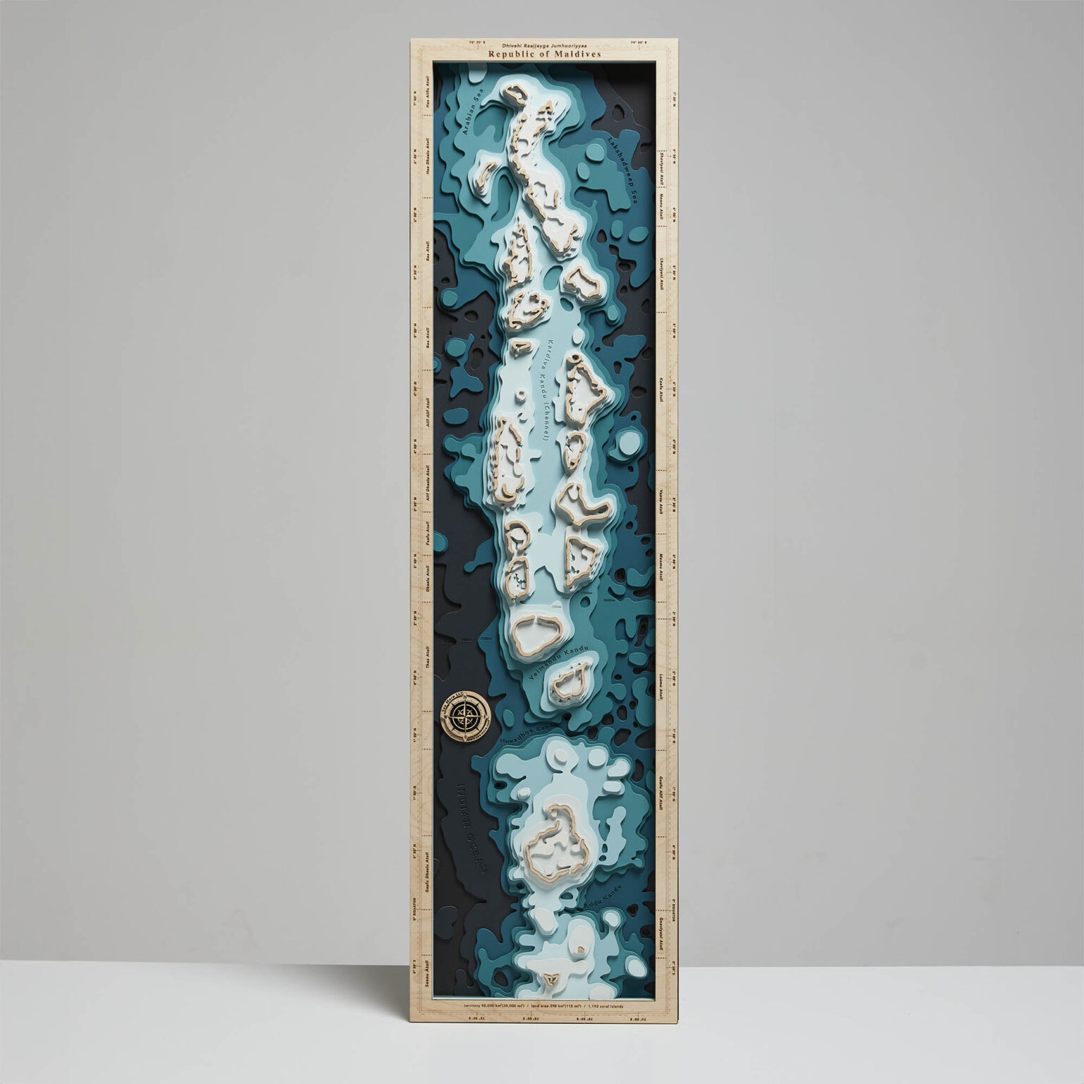 Malediwy - Drewniana Mapa