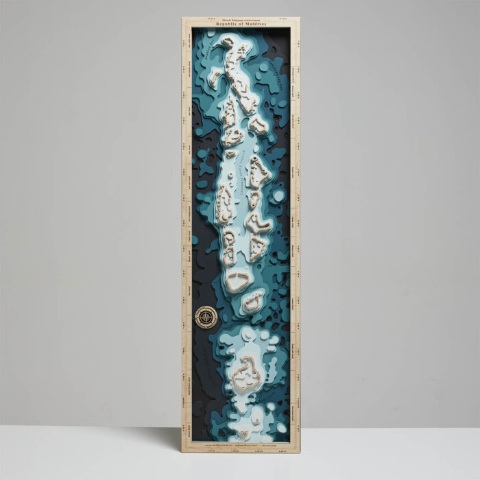 Malediwy - Drewniana Mapa