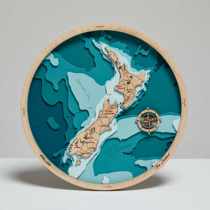 Nowa Zelandia - Mini Drewniana Mapa